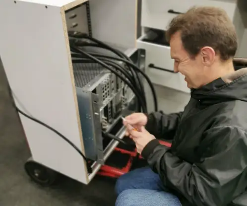 Technician carrying out a service and maintenance repair